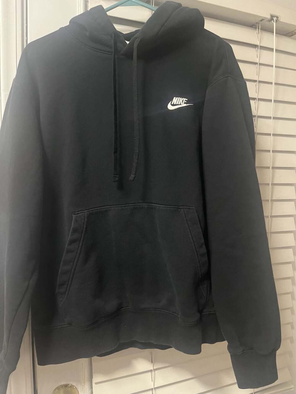 Nike Hoodie Size L Black Embroidered Swoosh Pullover